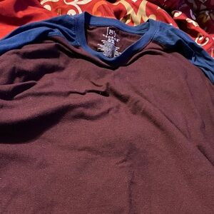 George Maroon and Navy Long Sleeve Shirt